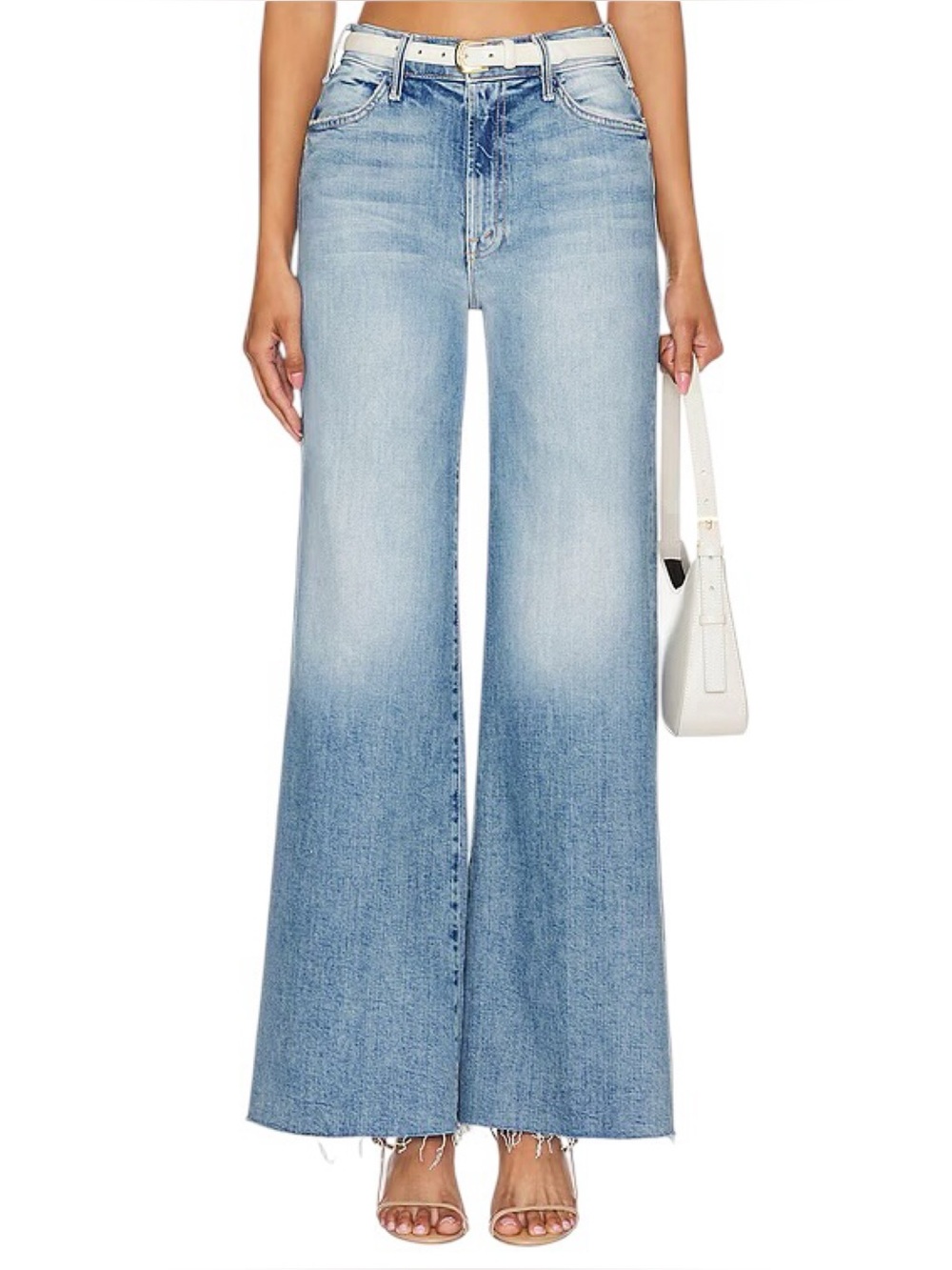 MOTHER The Hustler Roller Fray Wide Leg “I Confess” Jean